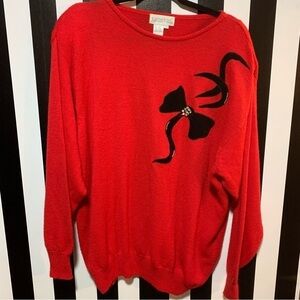 Vintage 90s Soft Wool Blend Holiday Xmas Red Sweater Size 3X Women’s Plus Size